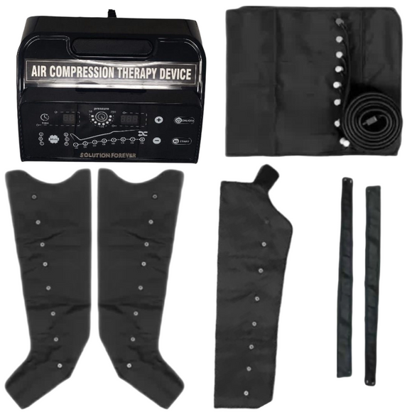 Portable Sequential Air Compression DVT with 8 Chamber for Lymphatic Health & Rehabilitation with 2 LEGS, 1 WAIST & 1 ARM Attachment