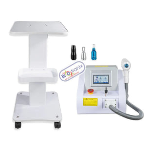 Biotronix Movable Tool Storage Cart with Tray and Rolling Wheels for Physiotherapy