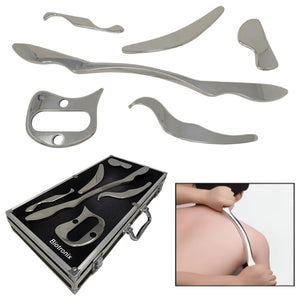 Biotronix Portable 6 Pc IASTM Therapy Tools for Muscle Pain Relief and Fascia Treatment