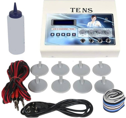 biotronix 4 channel tens machine lcd clinical non-invasive low-risk nerve stimulation- reduce pain used in physiotherapy with 2 year warranty make in india