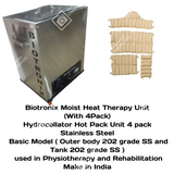 Biotronix Moist Heat Therapy Unit (With 4Pack) Hydrocollator Hot Pack Unit 4 pack Stainless Steel Basic Model ( Outer body 202 grade SS and Tank 202 grade SS ) used in Physiotherapy and Rehabilitation Make In India