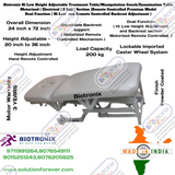 Biotronix Hi Low Height Adjustable Treatment Table/Manipulation Couch/Examination Table Motorized ( Electrical ) 2 fold ( Section )Remote Controlled Premium Model Dual Function ( Hi Low  and Remote Controlled Backrest Adjustment ) used in Physiotherapy