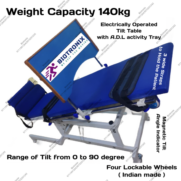 Biotronix Tilt Table Motorized ( Electrical ) Remote Controlled  Basic Model used in Physiotherapy and Rehabilitation Make in India with 3 Year Motor Warranty