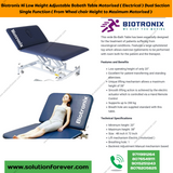 Biotronix Hi Low Height Adjustable Bobath Table Motorized ( Electrical ) Dual Section Dual Function ( From Wheel chair Height to Maximum and Backrest Adjustment Motorized ) used in Physiotherapy and Rehabilitation Adjustment Motorized )