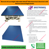 ﻿Biotronix Hi Low Height Adjustable Bobath Table Motorized ( Electrical ) with Remote Control Single Section used in Physiotherapy and Rehabilitation