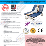Biotronix Hi Low Height Adjustable Bobath Table Motorized ( Electrical ) Dual Section Dual Function ( From Wheel chair Height to Maximum and Backrest Adjustment Motorized ) used in Physiotherapy and Rehabilitation Adjustment Motorized )