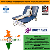 Biotronix Hi Low Height Adjustable Bobath Table Motorized ( Electrical ) Dual Section Dual Function ( From Wheel chair Height to Maximum and Backrest Adjustment Motorized ) used in Physiotherapy and Rehabilitation Adjustment Motorized )