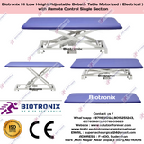﻿Biotronix Hi Low Height Adjustable Bobath Table Motorized ( Electrical ) with Remote Control Single Section used in Physiotherapy and Rehabilitation