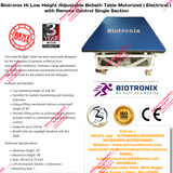 ﻿Biotronix Hi Low Height Adjustable Bobath Table Motorized ( Electrical ) with Remote Control Single Section used in Physiotherapy and Rehabilitation