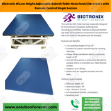 ﻿Biotronix Hi Low Height Adjustable Bobath Table Motorized ( Electrical ) with Remote Control Single Section used in Physiotherapy and Rehabilitation
