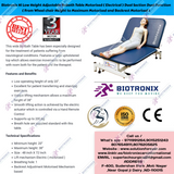 Biotronix Hi Low Height Adjustable Bobath Table Motorized ( Electrical ) Dual Section Dual Function ( From Wheel chair Height to Maximum and Backrest Adjustment Motorized ) used in Physiotherapy and Rehabilitation Adjustment Motorized )