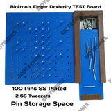 Biotronix Finger Dexterity TEST Board 100 pins with 2 Tweezers Occupational Therapy