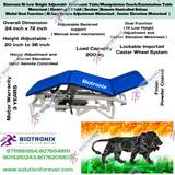 Biotronix Hi Low Height Adjustable Treatment Table/Manipulation Couch/Examination Table Motorized ( Electrical ) 3 Fold ( Section )Remote Controlled Deluxe Model Dual Function(Hi Low Height Adjustment and Center Elevation Motorized)used in Physiotherapy