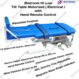 Biotronix Hi Low Height Adjustable Tilt Table Motorized ( Electrical ) Remote Controlled Premium Model used in Physiotherapy and Rehabilitation Make in India with 3 Year Motor Warranty