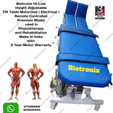 Biotronix Hi Low Height Adjustable Tilt Table Motorized ( Electrical ) Remote Controlled Premium Model used in Physiotherapy and Rehabilitation Make in India with 3 Year Motor Warranty