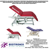 Biotronix Hi Low Height Adjustable Treatment Table/Manipulation Couch/Examination Table Motorized ( Electrical ) 3 Fold ( Section )Remote Controlled Deluxe Model Dual Function ( Hi Low Height Adjustment and Backrest Adjustment Motorized )