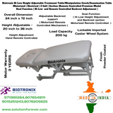 Biotronix Hi Low Height Adjustable Treatment Table/Manipulation Couch/Examination Table Motorized ( Electrical ) 2 fold ( Section )Remote Controlled Premium Model Dual Function ( Hi Low  and Remote Controlled Backrest Adjustment ) used in Physiotherapy