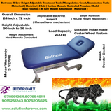 Biotronix Hi Low Height Adjustable Treatment Table/Manipulation Couch/Examination Table Motorized ( Electrical ) 2 fold ( Section )Remote Controlled Basic Model Single Function ( Hi Low ) used in Physiotherapy and Rehabilitation Make in India