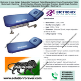Biotronix Hi Low Height Adjustable Treatment Table/Manipulation Couch/Examination Table Motorized ( Electrical ) 2 fold ( Section )Remote Controlled Basic Model Single Function ( Hi Low ) used in Physiotherapy and Rehabilitation Make in India