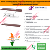 Biotronix Hi Low Height Adjustable Treatment Table/Manipulation Couch/Examination Table Motorized ( Electrical ) Single Section )Remote Controlled Super Basic Model Single Function ( Hi Low Height Adjustment used in Physiotherapy and Rehabilitation