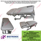 Biotronix Hi Low Height Adjustable Treatment Table/Manipulation Couch/Examination Table Motorized ( Electrical ) 2 fold ( Section )Remote Controlled Premium Model Dual Function ( Hi Low  and Remote Controlled Backrest Adjustment ) used in Physiotherapy