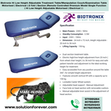 Biotronix Hi Low Height Adjustable Treatment Table/Manipulation Couch/Examination Table Motorized ( Electrical ) 2 fold ( Section )Remote Controlled Basic Model Single Function ( Hi Low ) used in Physiotherapy and Rehabilitation Make in India
