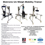Biotronix Un Weight Mobility Trainer /Partial Body Weight Support System/Suspended Gait Trainer Dual Function Motorized ( Wheel chair to Standing (  Vertical Oscillation) ,Standing to Lifting  ) Deluxe Model ( Without Treadmill  )