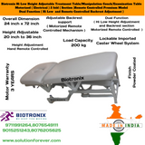 Biotronix Hi Low Height Adjustable Treatment Table/Manipulation Couch/Examination Table Motorized ( Electrical ) 2 fold ( Section )Remote Controlled Premium Model Dual Function ( Hi Low  and Remote Controlled Backrest Adjustment ) used in Physiotherapy