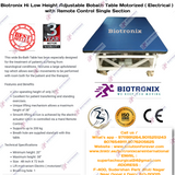 ﻿Biotronix Hi Low Height Adjustable Bobath Table Motorized ( Electrical ) with Remote Control Single Section used in Physiotherapy and Rehabilitation