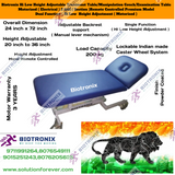 Biotronix Hi Low Height Adjustable Treatment Table/Manipulation Couch/Examination Table Motorized ( Electrical ) 2 fold ( Section )Remote Controlled Basic Model Single Function ( Hi Low ) used in Physiotherapy and Rehabilitation Make in India