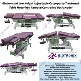Biotronix Hi Low Height Adjustable Osteopathy Treatment Table Motorized Remote Controlled Basic Model used in Physiotherapy and Rehabilitation Make in India