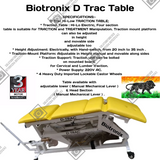 Biotronix D Trac Hi Low Height Adjustable Traction Table Motorized ( Electrical ) Remote Controlled Basic Model Single Function ( Hi Low )  used in Physiotherapy and Rehabilitation Make in India with 3 Year Motor Warranty