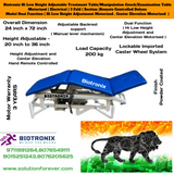 Biotronix Hi Low Height Adjustable Treatment Table/Manipulation Couch/Examination Table Motorized ( Electrical ) 3 Fold ( Section )Remote Controlled Deluxe Model Dual Function(Hi Low Height Adjustment and Center Elevation Motorized)used in Physiotherapy