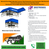 Biotronix Hi Low Height Adjustable Treatment Table/Manipulation Couch/Examination Table Motorized ( Electrical ) 3 Fold ( Section )Remote Controlled Deluxe Model Dual Function(Hi Low Height Adjustment and Center Elevation Motorized)used in Physiotherapy