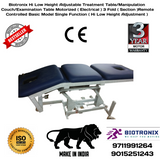 Biotronix Hi Low Height Adjustable Treatment Table/Manipulation Couch/Examination Table Motorized ( Electrical ) 3 Fold ( Section )Remote Controlled Basic Model Single Function ( Hi Low Height Adjustment ) used in Physiotherapy and Rehabilitation