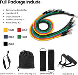 Biotronix Exercise Resistance Tubing Set (11pcs), Exercise Tubings ( 5 pc )  with Door Anchor, Handles, Waterproof Carry Bag, Legs Ankle Straps for Resistance Training, Physical Therapy, Home Workouts