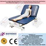 Biotronix Hi Low Height Adjustable Bobath Table Motorized ( Electrical ) Dual Section Dual Function ( From Wheel chair Height to Maximum and Backrest Adjustment Motorized ) used in Physiotherapy and Rehabilitation Adjustment Motorized )