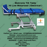 Biotronix Hi Low Height Adjustable Tilt Table Motorized ( Electrical ) Remote Controlled Premium Model used in Physiotherapy and Rehabilitation Make in India with 3 Year Motor Warranty