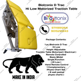 Biotronix D Trac Hi Low Height Adjustable Traction Table Motorized ( Electrical ) Remote Controlled Basic Model Single Function ( Hi Low )  used in Physiotherapy and Rehabilitation Make in India with 3 Year Motor Warranty
