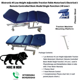 Biotronix Hi Low Height Adjustable Traction Table Motorized ( Electrical ) Remote Controlled Basic Model Single Function ( Hi Low )  used in Physiotherapy and Rehabilitation Make in India with 3 Year Motor Warranty