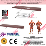 Biotronix Hi Low Height Adjustable Treatment Table/Manipulation Couch/Examination Table Motorized ( Electrical ) Single Section )Remote Controlled Super Basic Model Single Function ( Hi Low Height Adjustment used in Physiotherapy and Rehabilitation