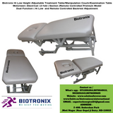 Biotronix Hi Low Height Adjustable Treatment Table/Manipulation Couch/Examination Table Motorized ( Electrical ) 2 fold ( Section )Remote Controlled Premium Model Dual Function ( Hi Low  and Remote Controlled Backrest Adjustment ) used in Physiotherapy