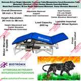 Biotronix Hi Low Height Adjustable Treatment Table/Manipulation Couch/Examination Table Motorized ( Electrical ) 3 Fold ( Section )Remote Controlled Deluxe Model Dual Function(Hi Low Height Adjustment and Center Elevation Motorized)used in Physiotherapy