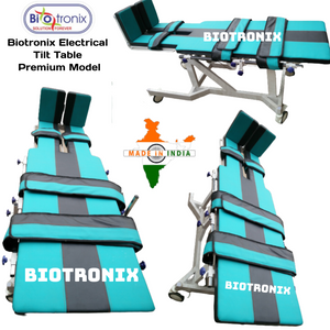 Biotronix Tilt Table Motorized ( Electrical ) Remote Controlled Premium Model used in Physiotherapy and Rehabilitation Make in India with 3 Year Motor Warranty