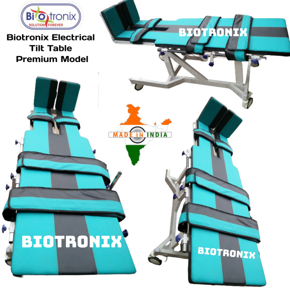 Biotronix Tilt Table Motorized ( Electrical ) Remote Controlled Premium Model used in Physiotherapy and Rehabilitation Make in India with 3 Year Motor Warranty