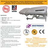 Biotronix Hi Low Height Adjustable Treatment Table/Manipulation Couch/Examination Table Motorized ( Electrical ) 2 fold ( Section )Remote Controlled Premium Model Dual Function ( Hi Low  and Remote Controlled Backrest Adjustment ) used in Physiotherapy