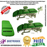 Biotronix Hi Low Traction Table Motorized Remote Controlled Super Deluxe Model Tripple Function ( Hi Low Height Adjustable ,Head Rest ,Lower Section Remote Controlled  )Make in India 3 Year Motor warranty
