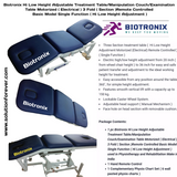 Biotronix Hi Low Height Adjustable Treatment Table/Manipulation Couch/Examination Table Motorized ( Electrical ) 3 Fold ( Section )Remote Controlled Basic Model Single Function ( Hi Low Height Adjustment ) used in Physiotherapy and Rehabilitation