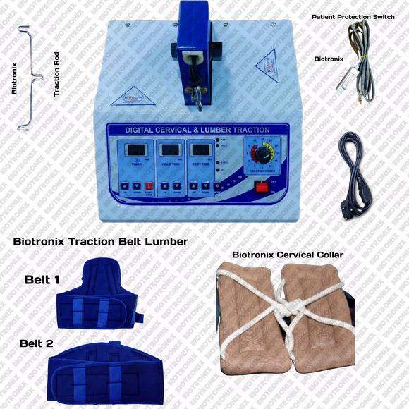 Biotronix Cervical Cum Lumber Traction Therapy Machine Digital Premium Model used in Physiotherapy and Rehabilitation make in India