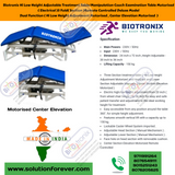 Biotronix Hi Low Height Adjustable Treatment Table/Manipulation Couch/Examination Table Motorized ( Electrical ) 3 Fold ( Section )Remote Controlled Deluxe Model Dual Function(Hi Low Height Adjustment and Center Elevation Motorized)used in Physiotherapy
